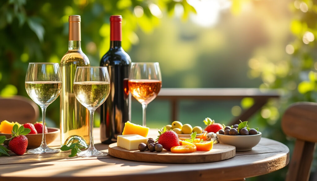 découvrez notre sélection des meilleurs vins pour réussir votre apéritif d’été : rosés rafraîchissants, blancs fruités et bulles légères, pour des moments conviviaux entre amis ou en famille.