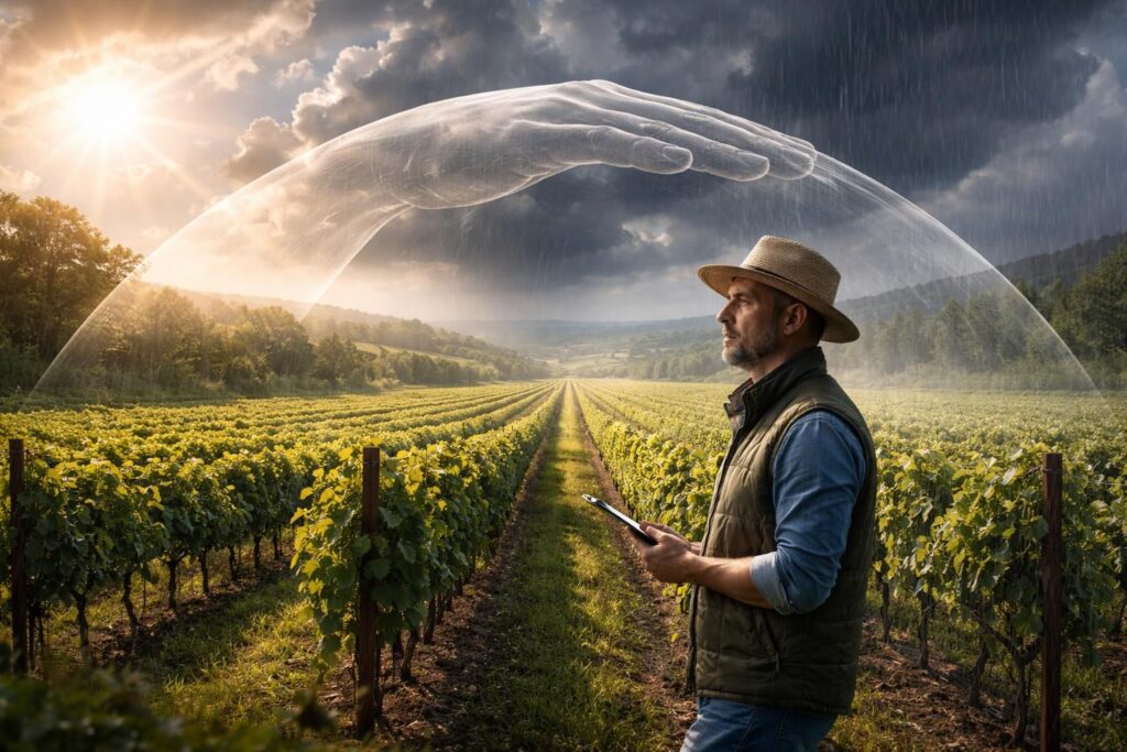 protégez votre domaine viticole des aléas climatiques grâce aux solutions d'assurance sur mesure proposées par groupama et allianz.