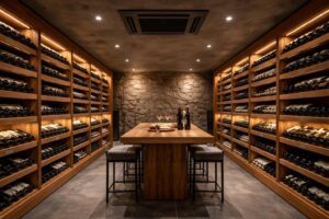 découvrez comment rénover votre cave à vin avec une climatisation wine cellar et des étagères en chêne massif sur mesure pour préserver vos bouteilles dans des conditions optimales.