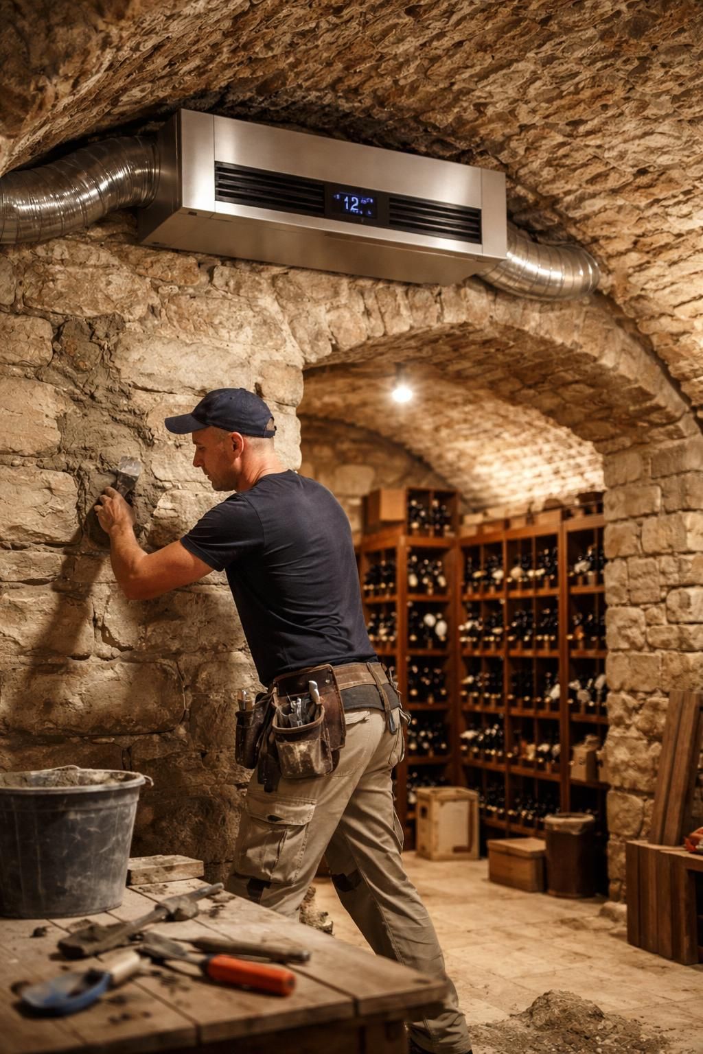 confiez la rénovation de votre cave à vin dans le rhône à des artisans maçons spécialisés en climatisation, pour garantir des conditions optimales de conservation et valoriser votre espace.