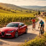 découvrez les circuits œnotouristiques des vignobles du rhône au volant d'une alfa romeo giulia, une aventure unique alliant passion du vin et du cyclisme pour les amateurs de sensations et de paysages exceptionnels.
